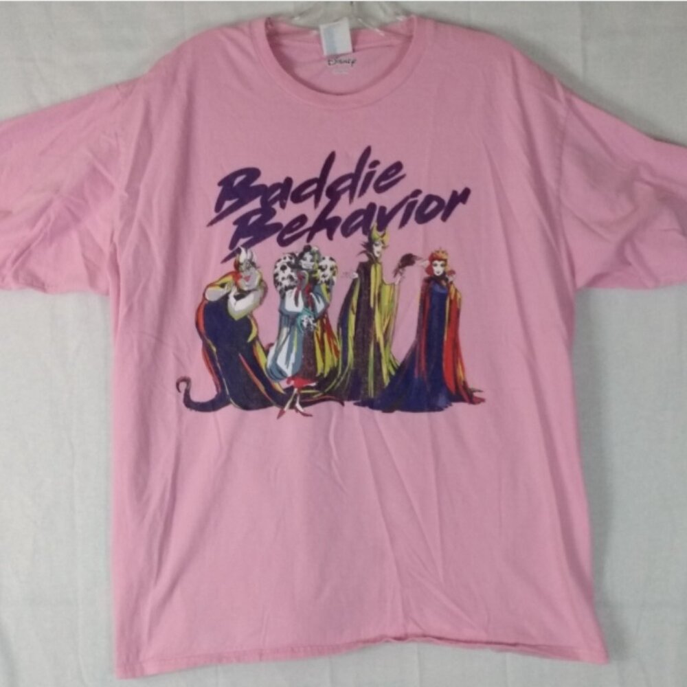 Disney Villains Baddie Behavior Tshirt Adult XL Pink Ursula Cruella Maleficent
